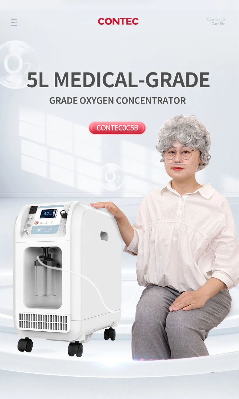 Contec Factory Medical Equipment Portable 5L Oxygen Concentrator with CE